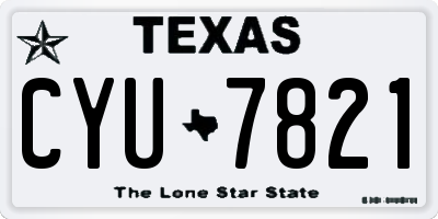 TX license plate CYU7821