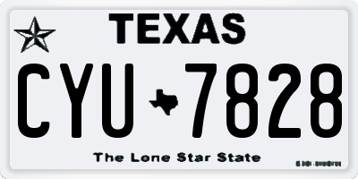 TX license plate CYU7828