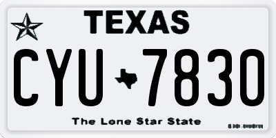 TX license plate CYU7830
