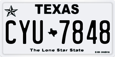 TX license plate CYU7848
