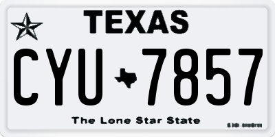 TX license plate CYU7857