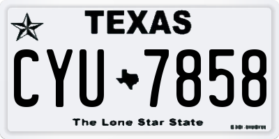 TX license plate CYU7858