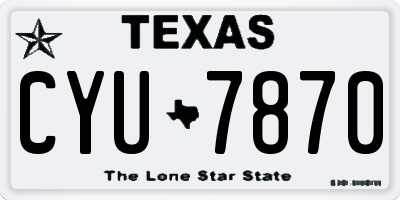 TX license plate CYU7870