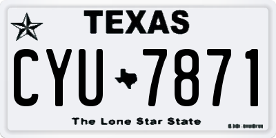 TX license plate CYU7871