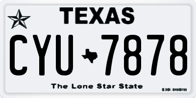 TX license plate CYU7878