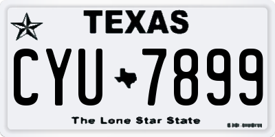 TX license plate CYU7899