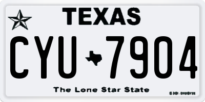 TX license plate CYU7904