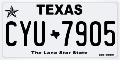TX license plate CYU7905