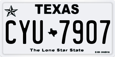 TX license plate CYU7907