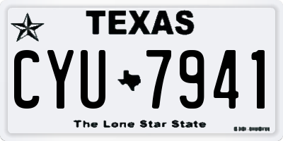 TX license plate CYU7941