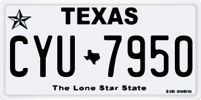 TX license plate CYU7950