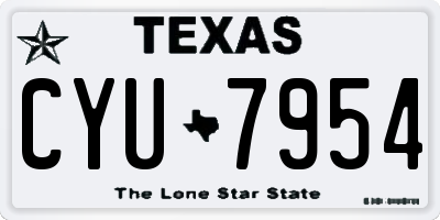 TX license plate CYU7954