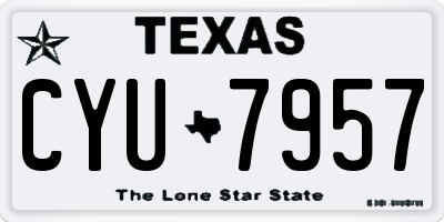 TX license plate CYU7957