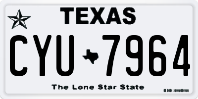 TX license plate CYU7964