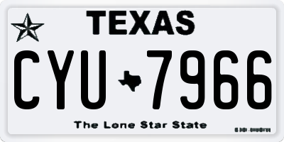 TX license plate CYU7966