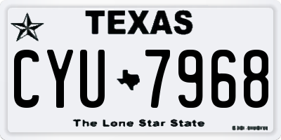 TX license plate CYU7968
