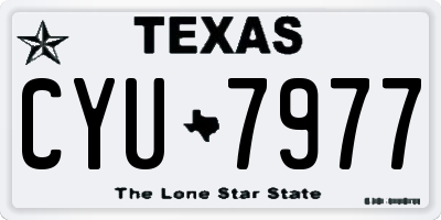 TX license plate CYU7977