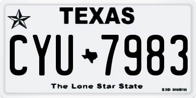 TX license plate CYU7983