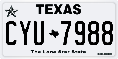 TX license plate CYU7988
