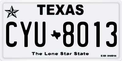TX license plate CYU8013