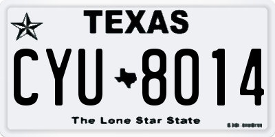 TX license plate CYU8014