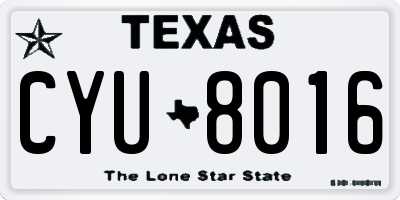 TX license plate CYU8016