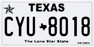 TX license plate CYU8018