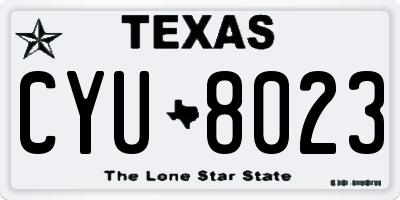 TX license plate CYU8023