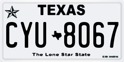 TX license plate CYU8067