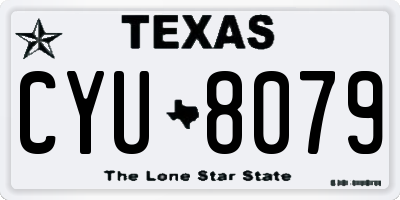 TX license plate CYU8079