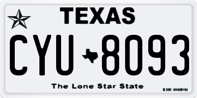 TX license plate CYU8093