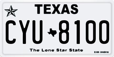 TX license plate CYU8100