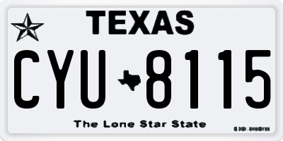 TX license plate CYU8115