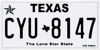 TX license plate CYU8147