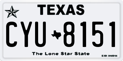TX license plate CYU8151