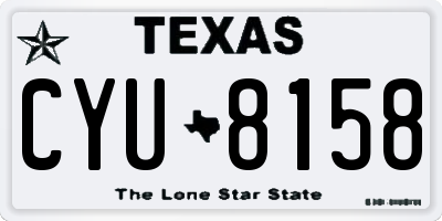 TX license plate CYU8158