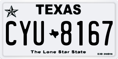 TX license plate CYU8167