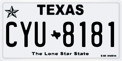 TX license plate CYU8181