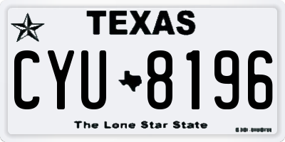TX license plate CYU8196