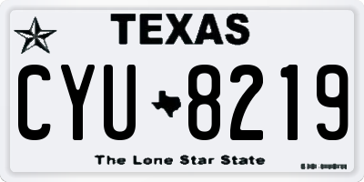 TX license plate CYU8219