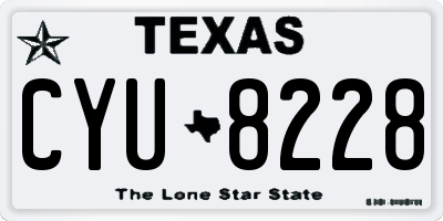 TX license plate CYU8228