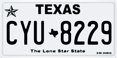 TX license plate CYU8229