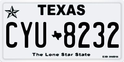 TX license plate CYU8232