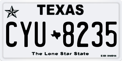 TX license plate CYU8235