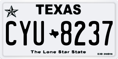 TX license plate CYU8237