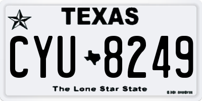 TX license plate CYU8249