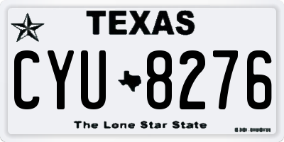 TX license plate CYU8276