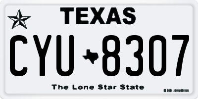 TX license plate CYU8307
