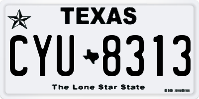 TX license plate CYU8313