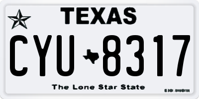 TX license plate CYU8317